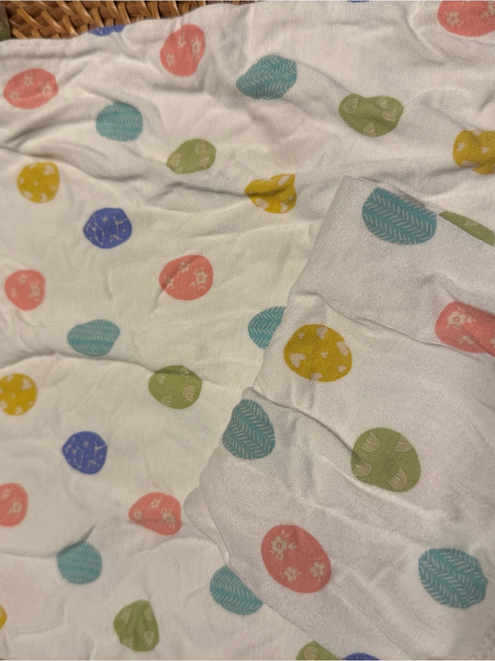 Kyte BABY White Pajama Set with Pastel Dot Print